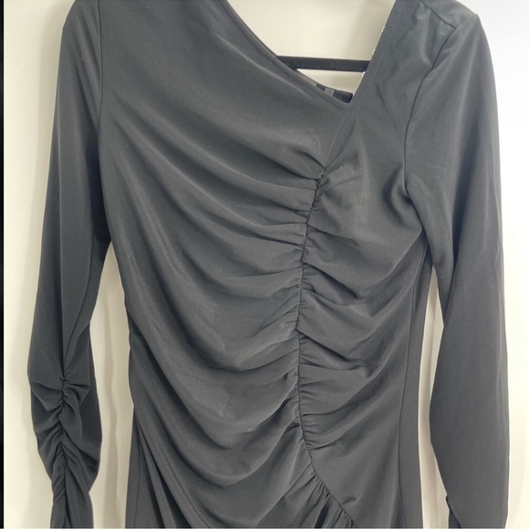 Helmut Lang Asymmetric Long Sleeve Polyester Dress Size Medium - Picture 4 of 12